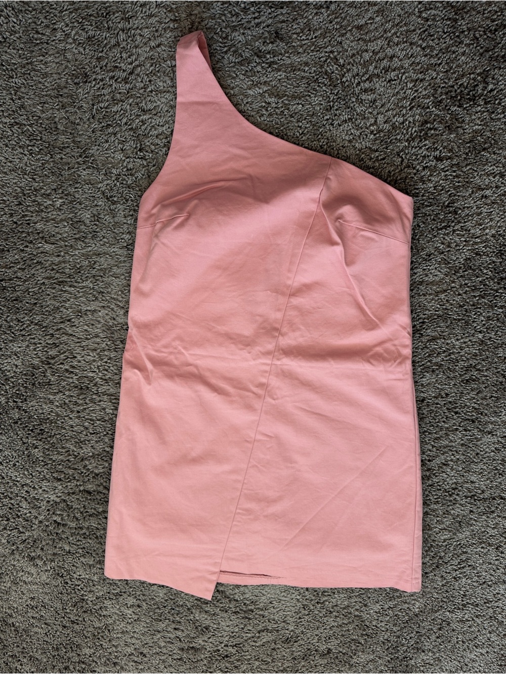 Zara Trafaluc One Shoulder Dress Womens M Pink Asymmetric Midi Romania